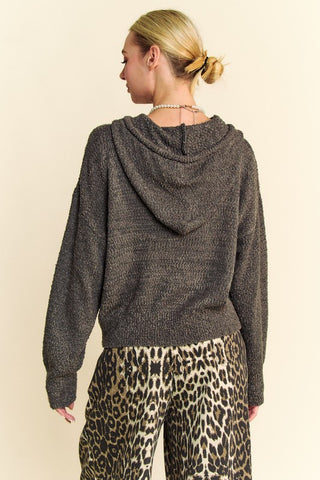 Davi & Dani Drop Shoulder Long Sleeve Hooded Sweater - 1985 the VAULT Boutique