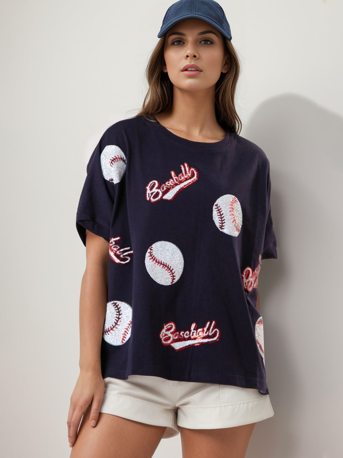 Baseball Round Neck Half Sleeve T-Shirt - 1985 the VAULT Boutique