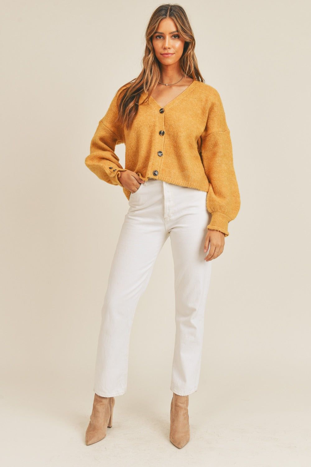 MABLE Long Sleeve Button Down Sweater Cardigan - 1985 THE VAULT