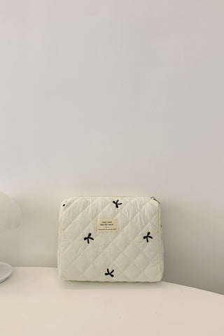 Bow Embroidered Quilted Storage Bag - 1985 the VAULT Boutique