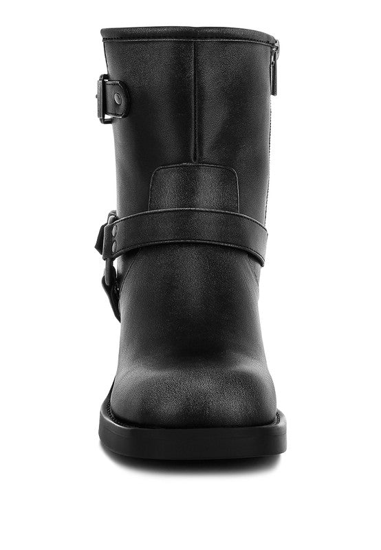 Caribou Harness Detail Biker Boots