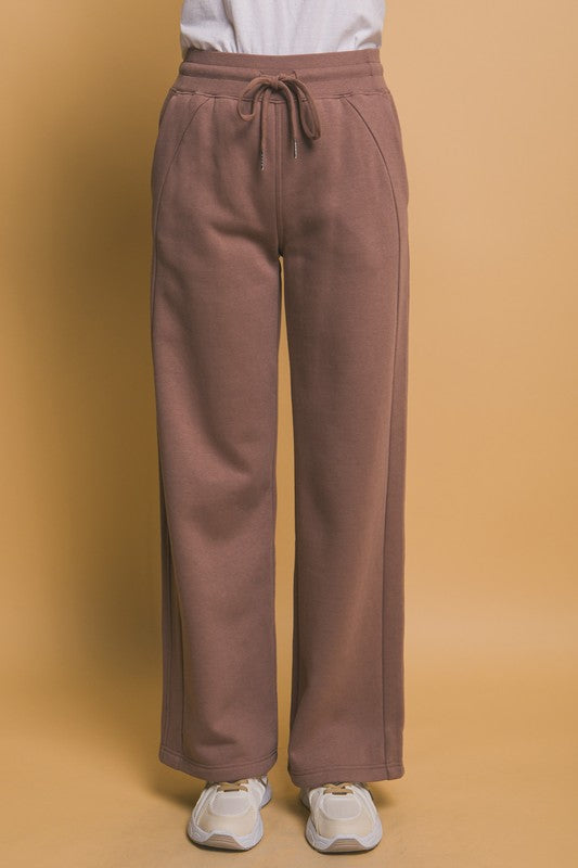 Love Tree Drawstring Wide Leg Sweatpants with Pockets - 1985 the VAULT Boutique