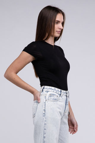 Double Layered Cap Sleeve Bodysuit - 1985 the VAULT Boutique