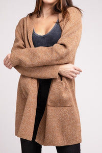 Hooded Open Front Sweater Cardigan - 1985 the VAULT Boutique