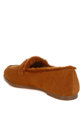 Ohrid Suede & Faux Fur Flat Loafers - 1985 the VAULT Boutique