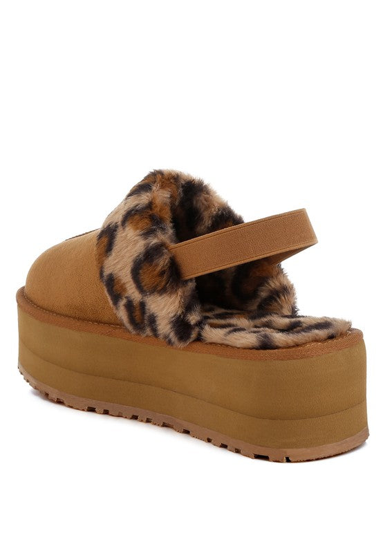 Kutchu Leopard Faux Fur Platform Classic Slingback - 1985 the VAULT Boutique