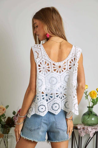 ADORA Crochet Wide Strap Knit Cover Up - 1985 the VAULT Boutique