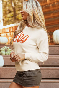 BOO Round Neck Long Sleeve Sweater - 1985 the VAULT Boutique