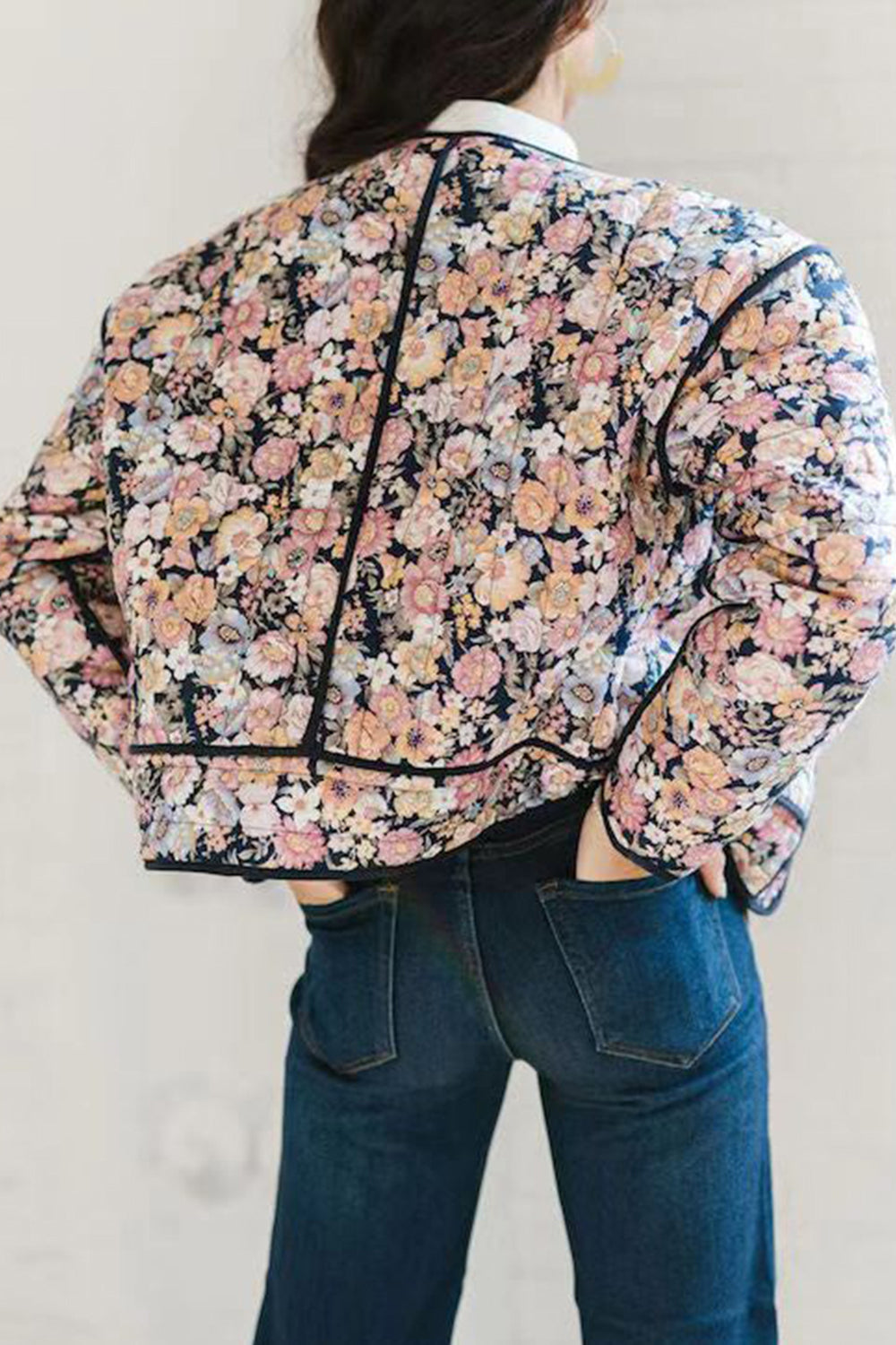 Floral Button Up Long Sleeve Winter Coat - 1985 the VAULT Boutique