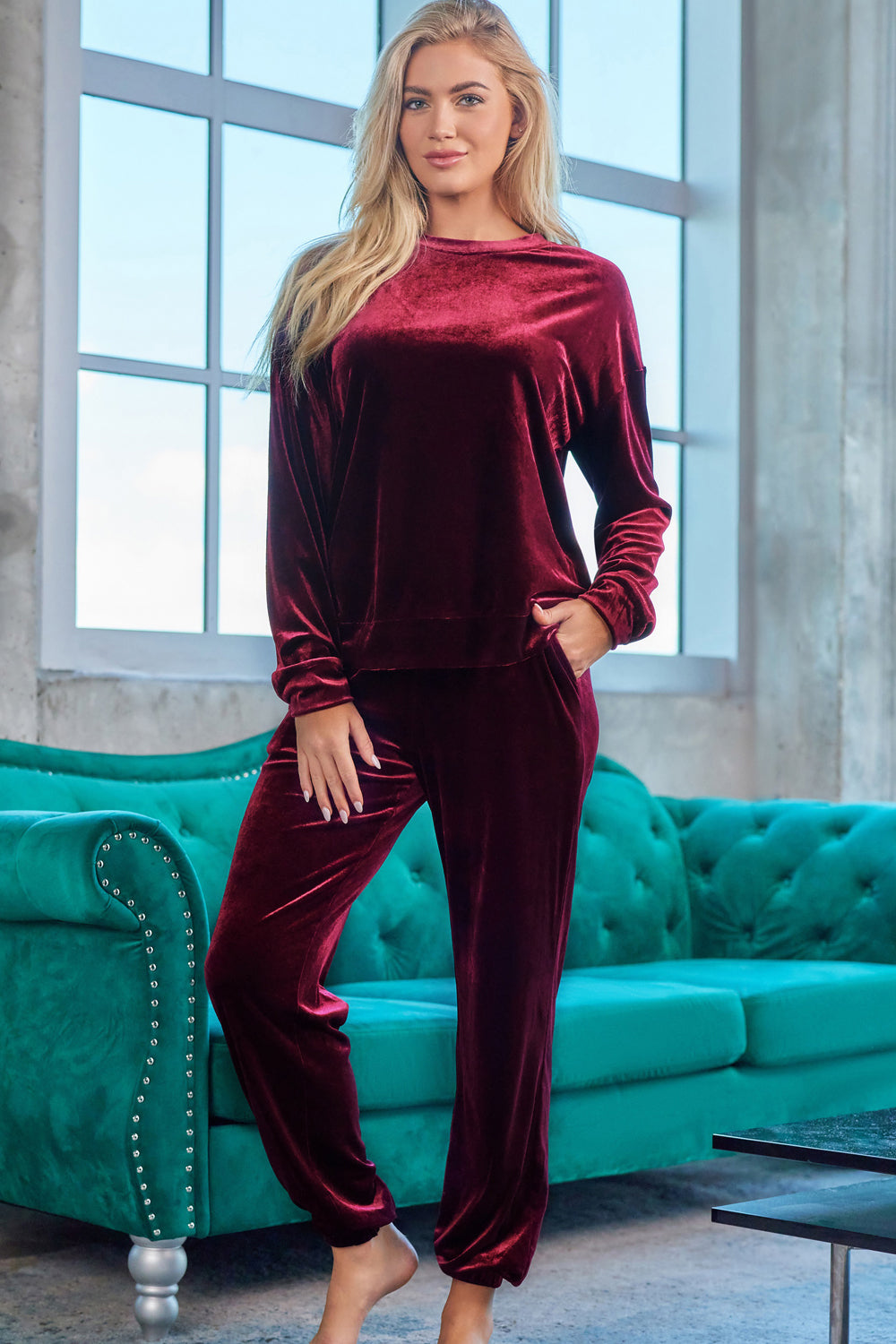 Long Sleeve Top and Pants Lounge Set - 1985 the VAULT Boutique