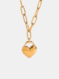 18K Gold-Plated Stainless Steel Heart Pendant Necklace - 1985 the VAULT Boutique