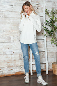 Half Zip Long Sleeve Knit Top - 1985 the VAULT Boutique