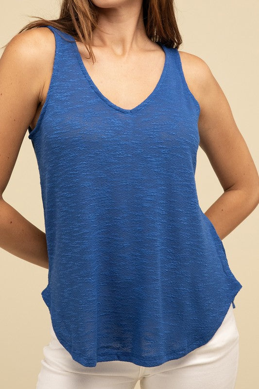 Basic V Neck Sleeveless Cami Top - 1985 the VAULT Boutique