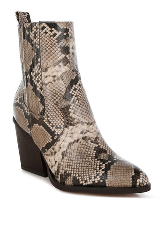 Cornus Snake Print Ankle Boots - 1985 the VAULT Boutique