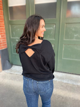 Bow Back Sweatshirt in Three Colors - 1985 the VAULT Boutique