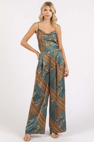 Mittoshop Paisley Patchwork Print Satin Wide Leg Pants - 1985 the VAULT Boutique