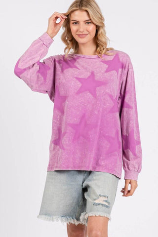 SAGE + FIG Mineral Wash Star Pattern T-Shirt - 1985 the VAULT Boutique