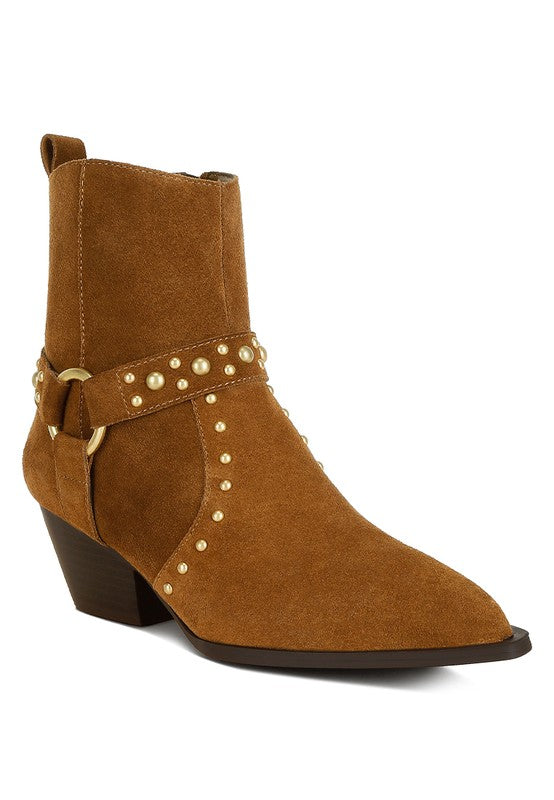 Rodeo Studded Suede Ankle Boots - 1985 the VAULT Boutique