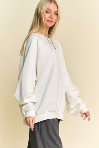 Davi & Dani Round Neck Raglan Sleeve Sweatshirt - 1985 the VAULT Boutique