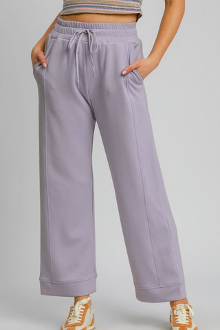 Umgee Drawstring Elastic Waist Wide Leg Pants - 1985 the VAULT Boutique