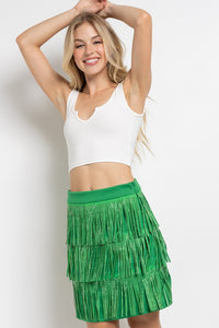 RHINESTONE SUEDE FRINGE SKIRT - 1985 the VAULT Boutique