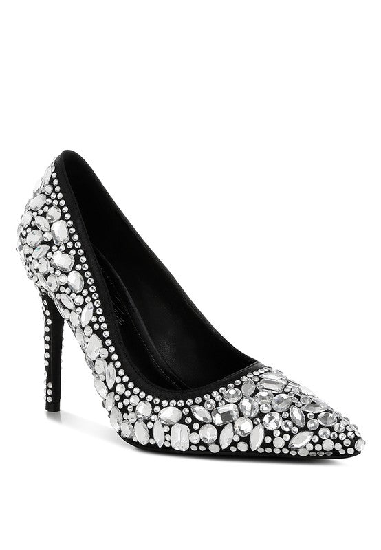 Iceout Diamante & Rhinestone Embellishments Pumps - 1985 the VAULT Boutique