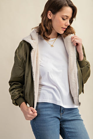 REVERSIBLE ALL WEATHER FUR LINED BOMBER JACKET - 1985 the VAULT Boutique