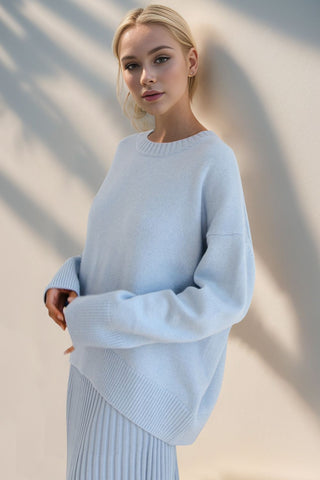 Basic Bae Round Neck Dropped Shoulder Sweater - 1985 the VAULT Boutique