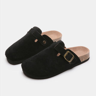 Suede Closed Toe Buckle Slide - 1985 the VAULT Boutique