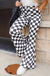 Checkered Flare Pants with Pockets - 1985 THE VAULT