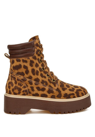 Ujola High Ankle Leopard Print Suede Boots - 1985 the VAULT Boutique