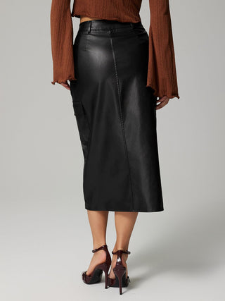 Slit Midi Skirt with Pockets - 1985 the VAULT Boutique