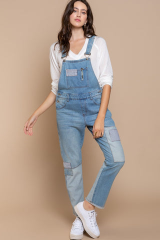 POL Front Chest Zipper Slim Leg Denim Overalls - 1985 the VAULT Boutique