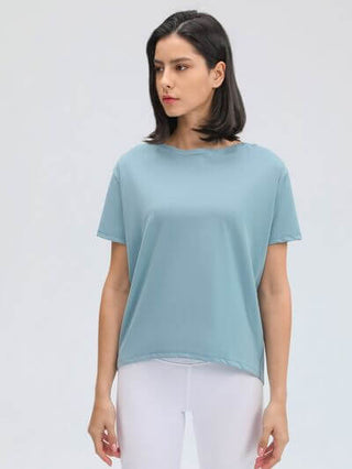 Millennia Round Neck Short Sleeve Active T-Shirt - 1985 the VAULT Boutique