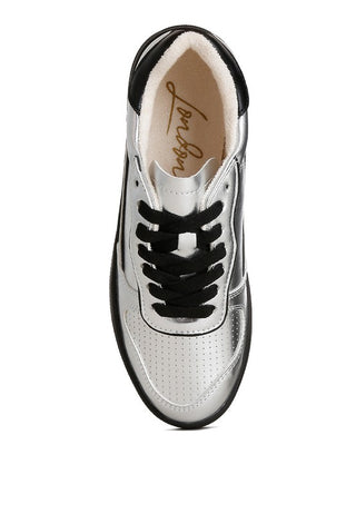 Kyniska Metallic Faux Leather Everyday Sneakers - 1985 the VAULT Boutique