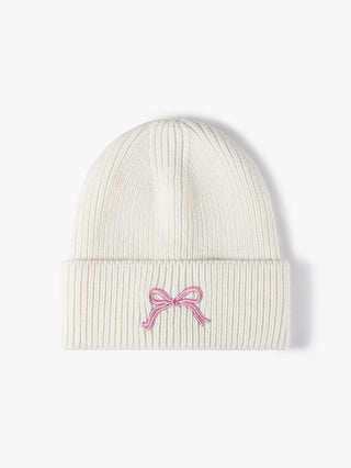 Embroidered Bow Knit Hat - 1985 the VAULT Boutique