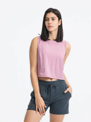 Millennia Round Neck Cropped Active Tank - 1985 the VAULT Boutique