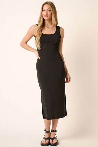 Mittoshop Side Slit Wide Strap Midi Tank Dress - 1985 the VAULT Boutique