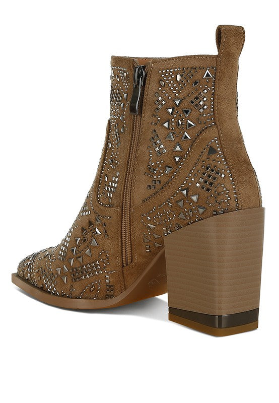 Omishi Stud Embellished Ankle Boots - 1985 the VAULT Boutique