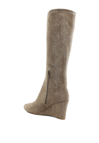 Tulsha Microfiber Wedge Heel Boots - 1985 the VAULT Boutique