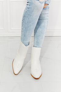 MMShoes Love the Journey Stacked Heel Chelsea Boot in White - 1985 the VAULT Boutique