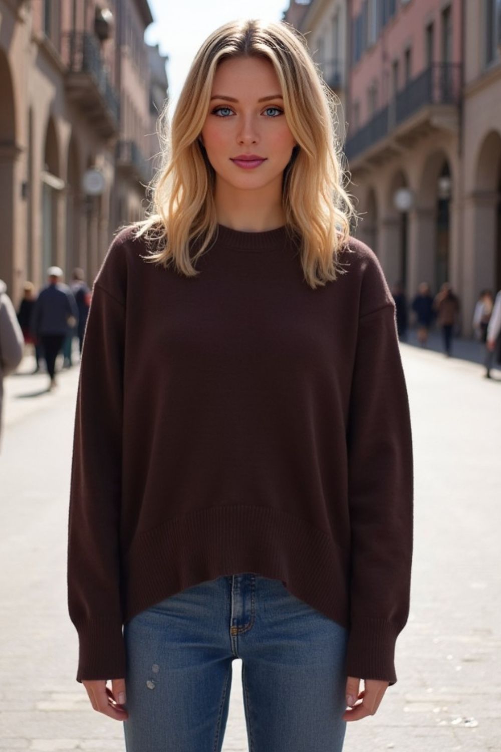 Basic Bae Round Neck Dropped Shoulder Sweater - 1985 the VAULT Boutique