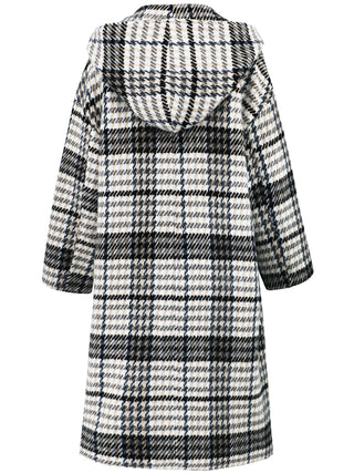 Plaid Double-Breasted Long Sleeve Longline Coat - 1985 the VAULT Boutique