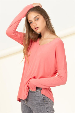 Effortless Endeavor Oversized Long Sleeve Top - 1985 the VAULT Boutique