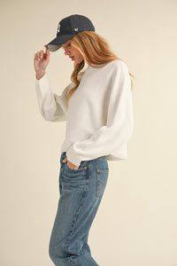 Mable Round Neck Dolman Sleeve Cropped Sweater - 1985 THE VAULT