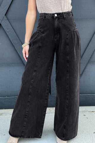 High Rise Wide Leg Jeans with Pockets - 1985 the VAULT Boutique