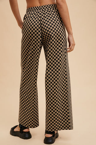 Annie Wear Drawstring Checkered Wide Leg Pants - 1985 the VAULT Boutique