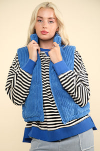 VERY J Zip Up Padded Corduroy Puffer Vest - 1985 the VAULT Boutique