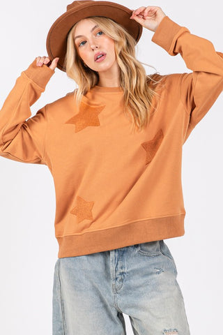 SAGE + FIG Star Patch Long Sleeve Sweatshirt - 1985 the VAULT Boutique