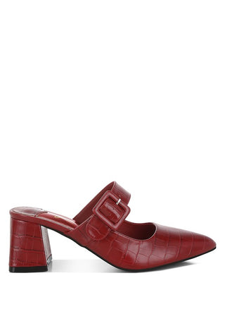 Pinacola Croco Buckle Strap Detail Mules - 1985 the VAULT Boutique